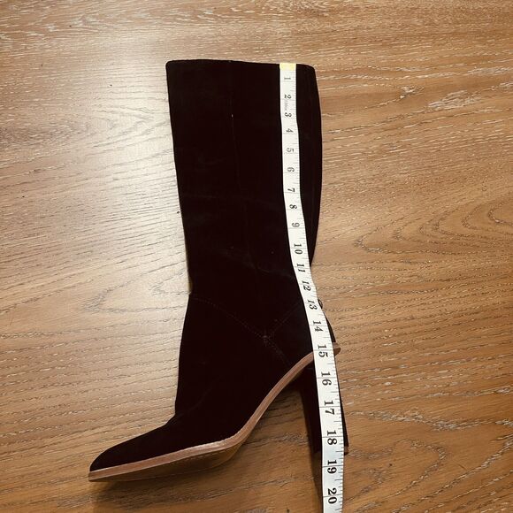 Vince Camuto Womens Phranzie High Boots Size 7 Suede Leather Side Zip Black Sexy - Picture 7 of 9